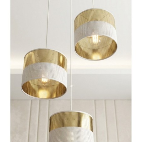Suspension Velto II Blanc+Or (3 lumières)