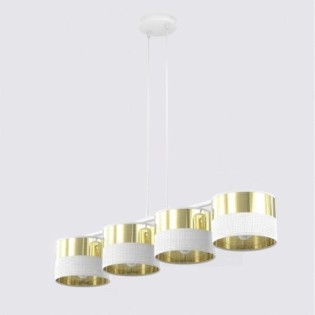 Suspension Velto Blanc+Or (4 lumières)