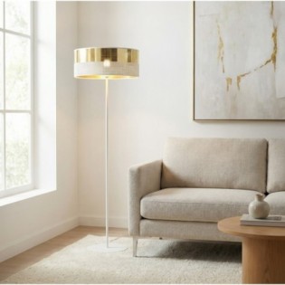 Lampe sur pied Velto Blanc+Or