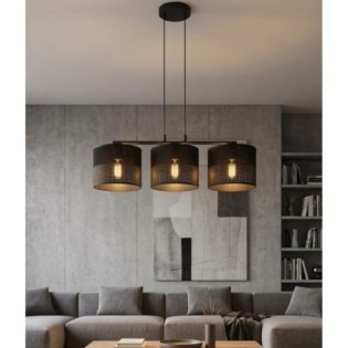 Suspension Lomis Noir (3 lumières)