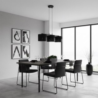 Suspension Lomis Noir (3 lumières)