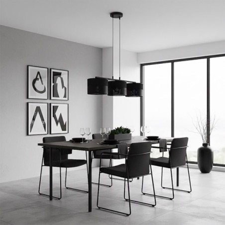 Suspension Lomis Noir (3 lumières)