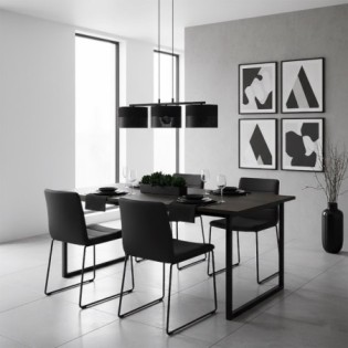 Suspension Lomis Noir (3 lumières)