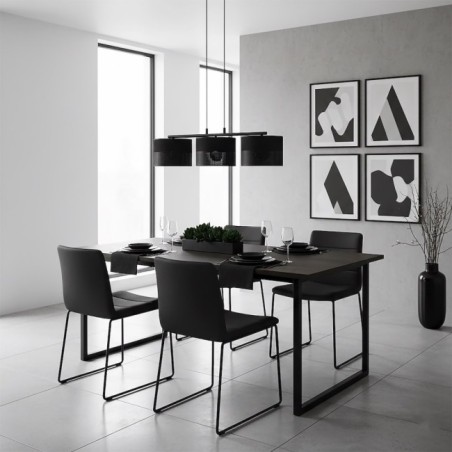 Suspension Lomis Noir (3 lumières)