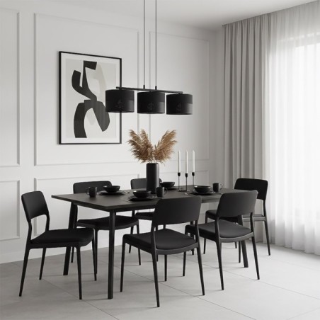Suspension Lomis Noir (3 lumières)