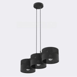 Suspension Lomis Noir (3 lumières)