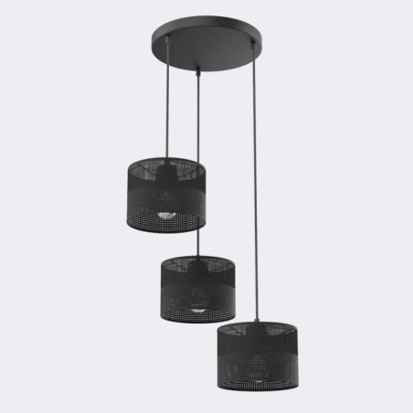 Suspension Lomis II Noir (3 lumières)