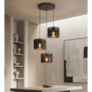 Suspension Lomis II Noir (3 lumières)