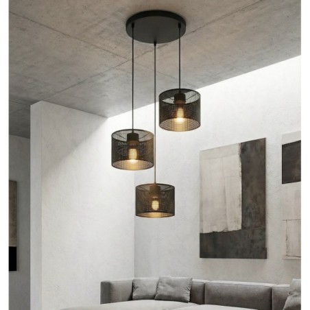 Suspension Lomis II Noir (3 lumières)