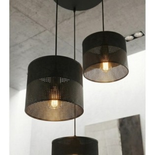 Suspension Lomis II Noir (3 lumières)