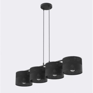 Suspension Lomis Noir (4 lumières)