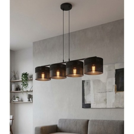 Suspension Lomis Noir (4 lumières)