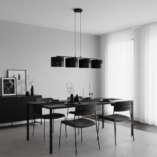 Suspension Lomis Noir (4 lumières)