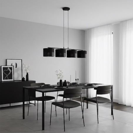 Suspension Lomis Noir (4 lumières)