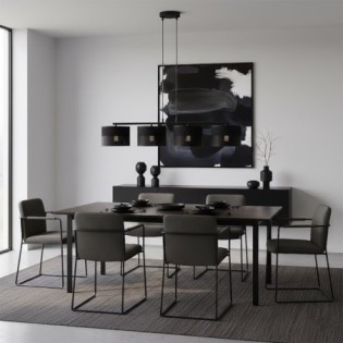 Suspension Lomis Noir (4 lumières)