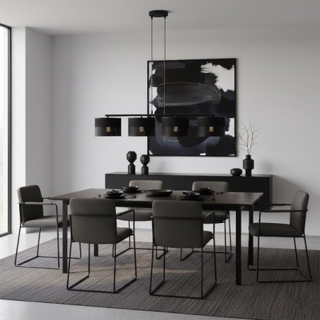 Suspension Lomis Noir (4 lumières)