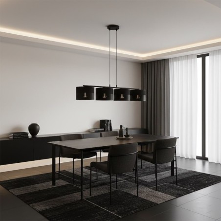 Suspension Lomis Noir (4 lumières)