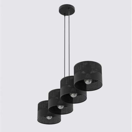 Suspension Lomis Noir (4 lumières)