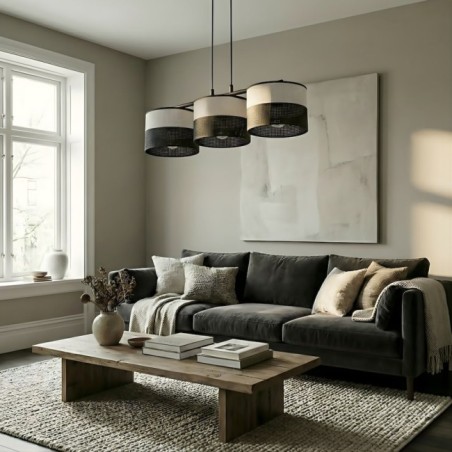 Suspension Lomis Gris (3 lumières)