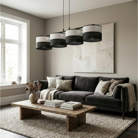 Suspension Lomis Gris (4 lumières)