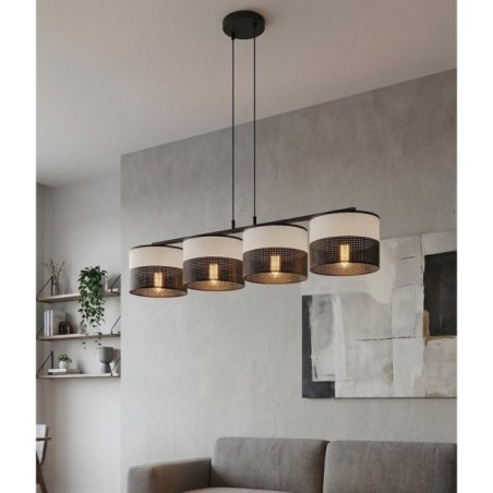Suspension Lomis Gris (4 lumières)