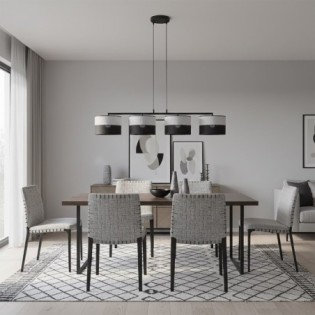 Suspension Lomis Gris (4 lumières)