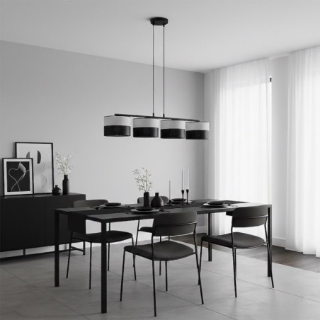 Suspension Lomis Gris (4 lumières)