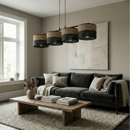 Suspension Lomis Marron (4 lumières)