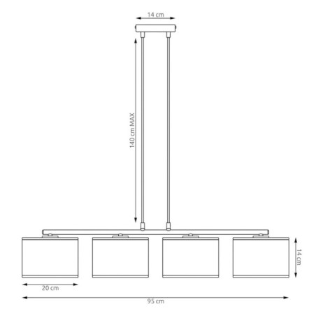Suspension Nar Ratán (4 lumières)