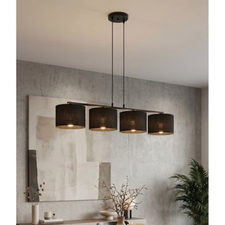 Suspension Nar Noir (4 lumières)