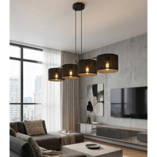 Suspension Nar Noir (4 lumières)