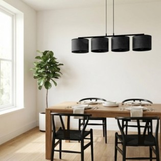 Suspension Nar Noir (4 lumières)
