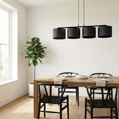 Suspension Nar Noir (4 lumières)