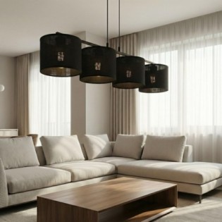 Suspension Nar Noir (4 lumières)