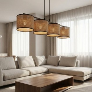 Suspension Nar Marron (4 lumières)
