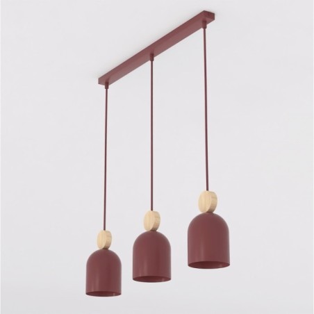 Suspension Ros Bordeaux (3 lumières)