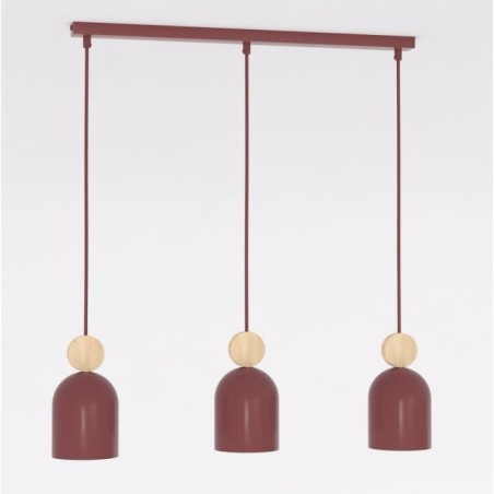 Suspension Ros Bordeaux (3 lumières)
