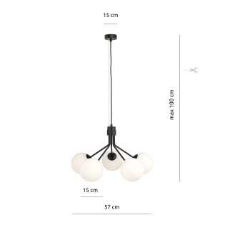 Lampe de plafond Avona Opal (5 lumieres)