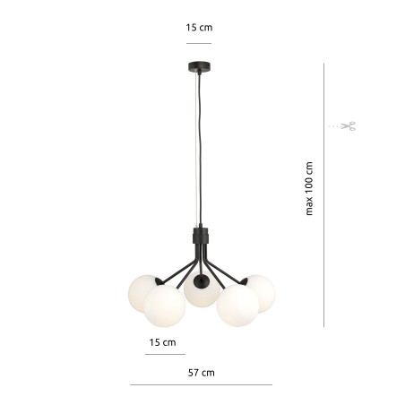 Lampe de plafond Avona Opal (5 lumieres)