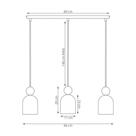 Suspension Ros Bordeaux (3 lumières)
