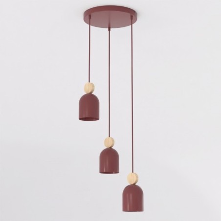 Suspension Ros II Bordeaux (3 lumières)