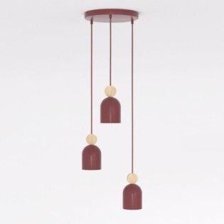Suspension Ros II Bordeaux (3 lumières)