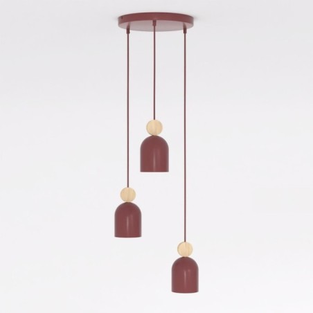 Suspension Ros II Bordeaux (3 lumières)