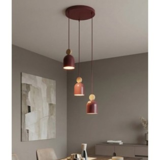 Suspension Ros II Bordeaux (3 lumières)