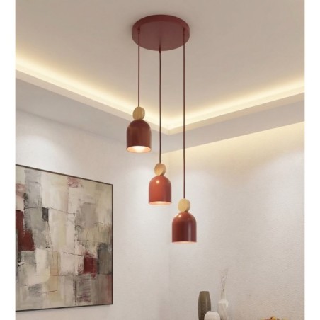 Suspension Ros II Bordeaux (3 lumières)