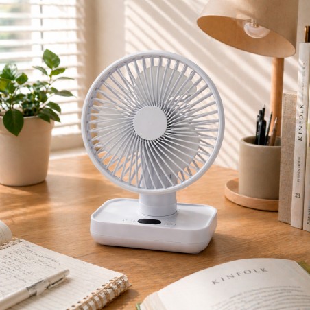 Ventilateur de table à batterie Fanito Blanc 4 vit.