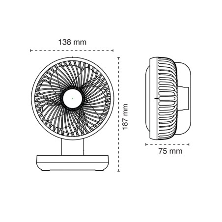Ventilateur de table à batterie Fanito Blanc 4 vit.