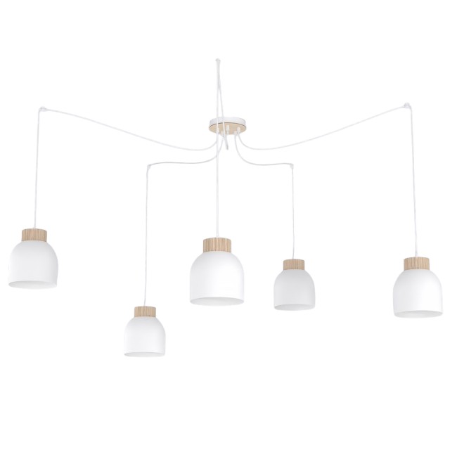 Suspension Prut Blanc (5 lumières)