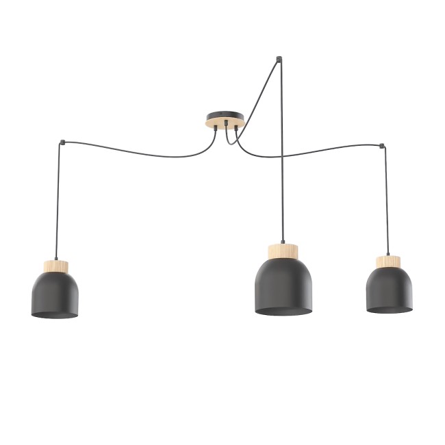Suspension Prut Noir (3 lumières)