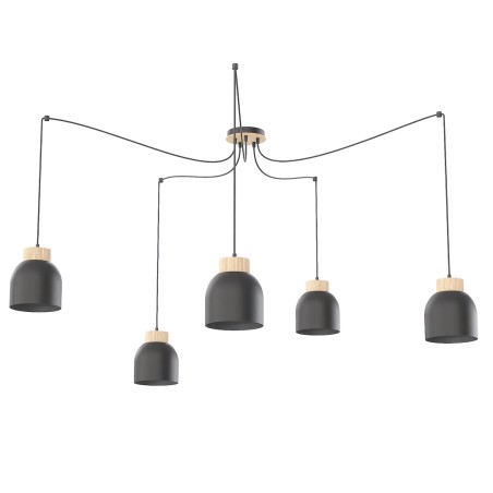 Suspension Prut Noir (5 lumières)